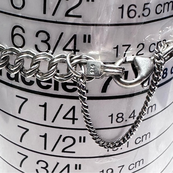 James Avery Sterling Silver Double Curb Link Bracelet with Safety Chain 6.5-6.75 - Picture 2 of 5
